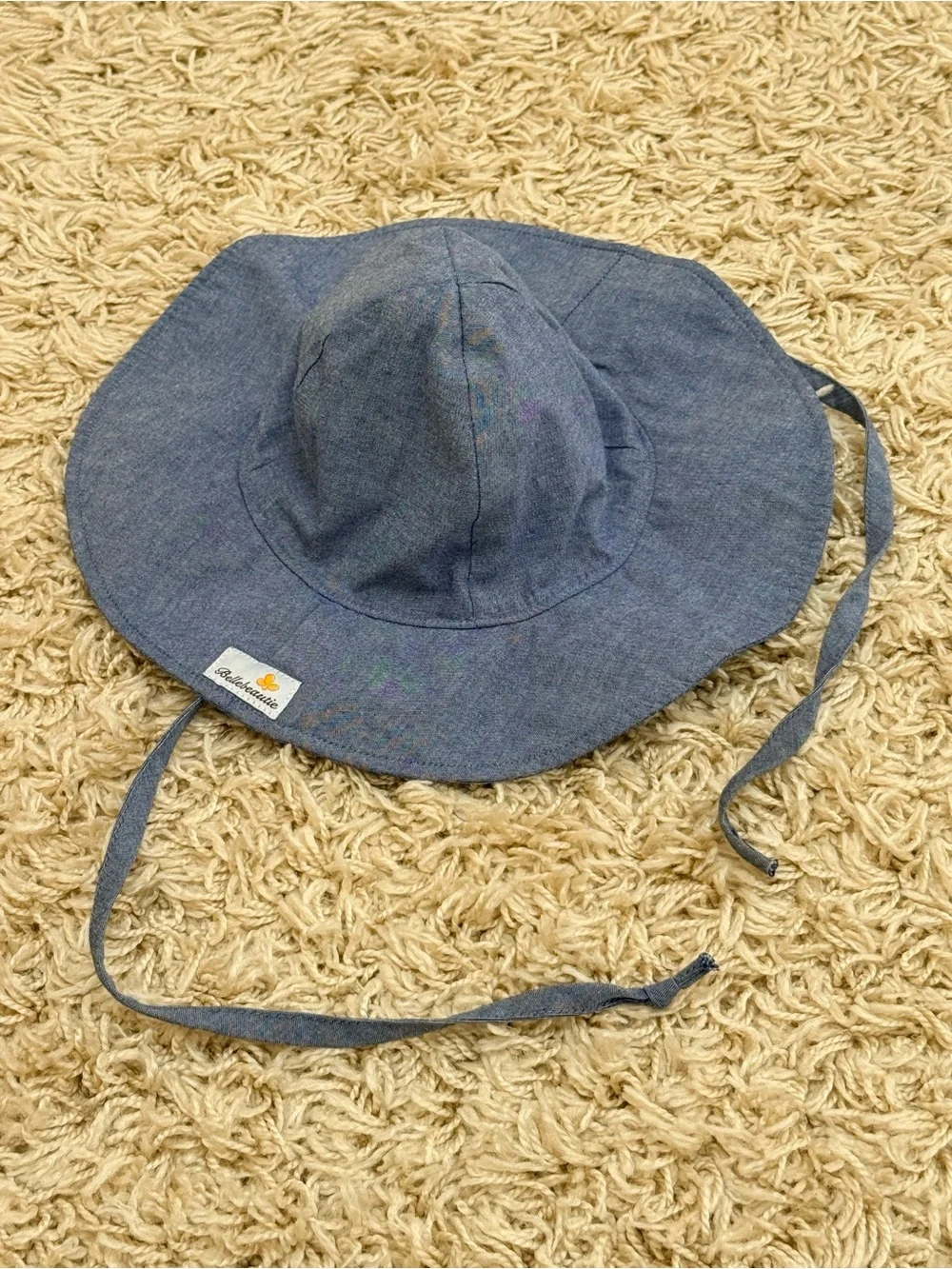 Bellebeautie Denim Wide Brim Sun Hat – Size L – Like New